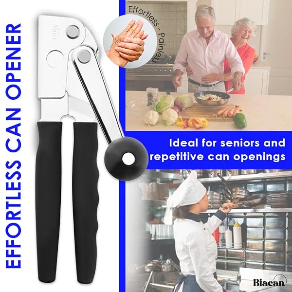 Commercial Can Opener - Heavy Duty Can Opener - Hand Can Opener Manual - Industrial Can Opener - Opener for big cans - Hand Crank Can Opener - Restaurant Can Opener - Ergonomic Design - Easy Crank by BIACAN - Image 2