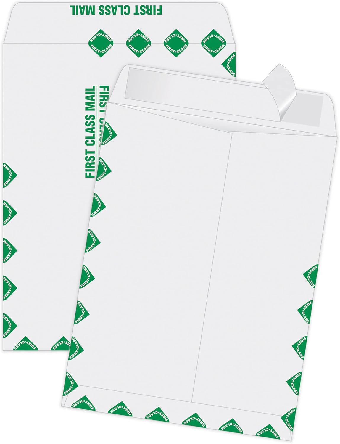 Quality Park 9 x 12 Catalog Mailing Envelopes, First Class Border, Redi-Strip Self Seal Envelope Closure, 28 lb White Wove Paper, 100 per Box (QUA44534)