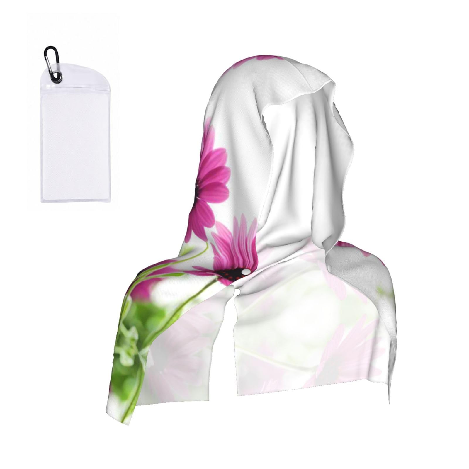 ESNAIUVCD Flower Print Multifunctional Cooling Hoodie Bandana Portable Sweat Absorbing Design For Beach Workouts Exercise Heat Relief Accessories