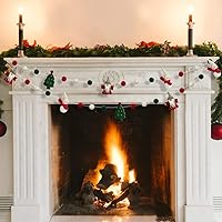 Vista 3 de pinkblume Guirnalda de Navidad de fieltro de lana, muñeco de nieve de lana, árbol de Navidad, bandera de Papá Noel, guirnalda de pompones