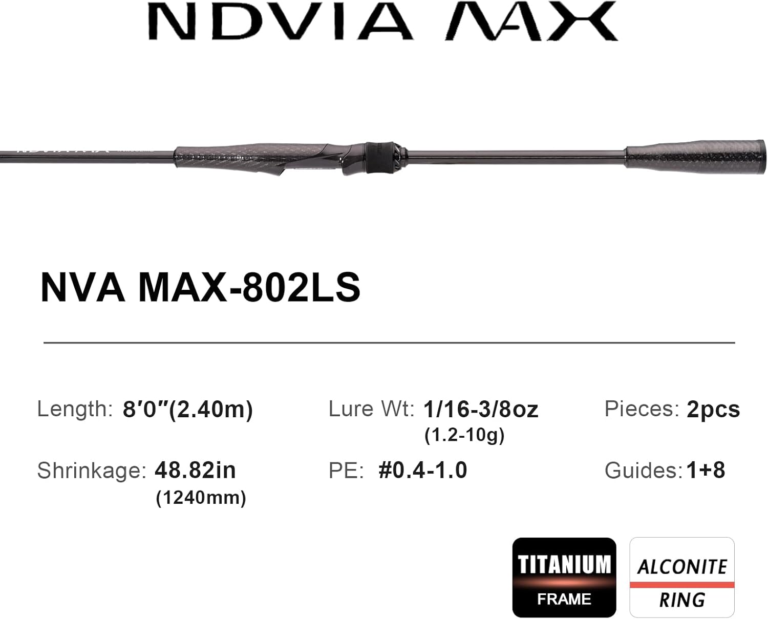 PURELURE Novia Inshore Spinning Rod Saltwater 7'2''-8'6'', TORAY 30T Carbon Fishing Rod Regular Fast, Split Reel Seat Design, Fuji Guides, Boat Fishing for Big Tail Squid Cuttlefish
