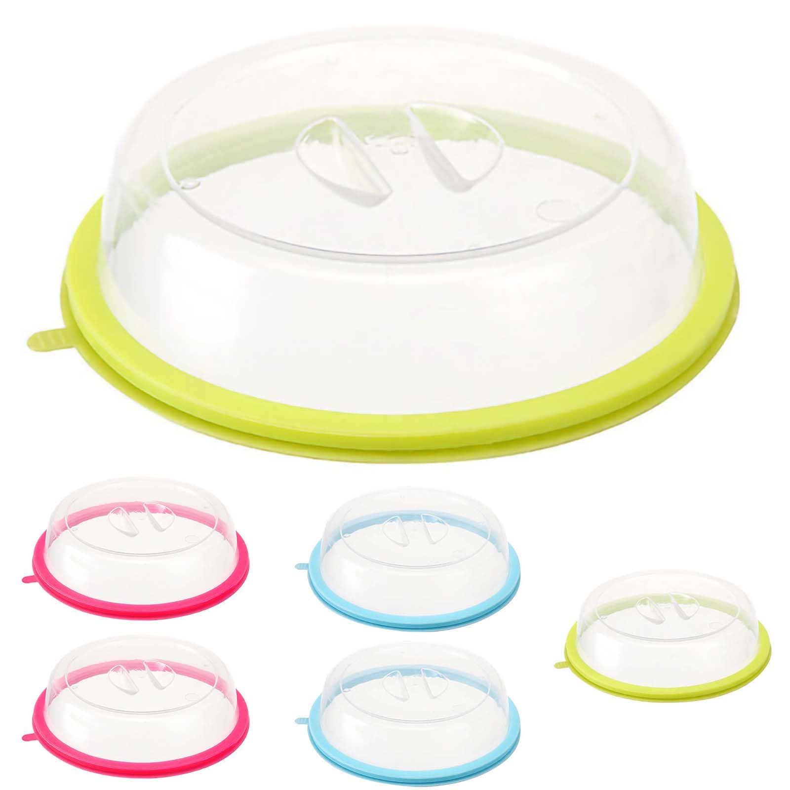 Rhinenet 6PCS Microwave Cover Plate Covers Microwave Lid Microwave Food Cover Silica Gel Safe Easy to Clean for Refrigerators Microwave Ovens Refrigerator Food 7.87x1.96 inch (Blue, Green, Rose red)