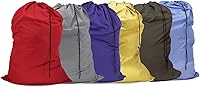 YETHAN Extra Large Laundry Bags 6 Pack - 30x40 Inch Drawstring Travel Bags for College Dorm, Mixed Colors, Durable Polyester
