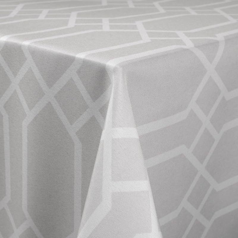Valia Home tablecloth with Teflon coating for indoor & outdoor use in various designs, Light Grey, 130 x 180 cm - Image 3