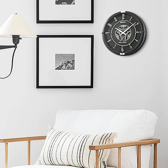 SEIKO QXM621KRH Melodies in Motion Musical Wall Clock, Black, 15.4 Inches