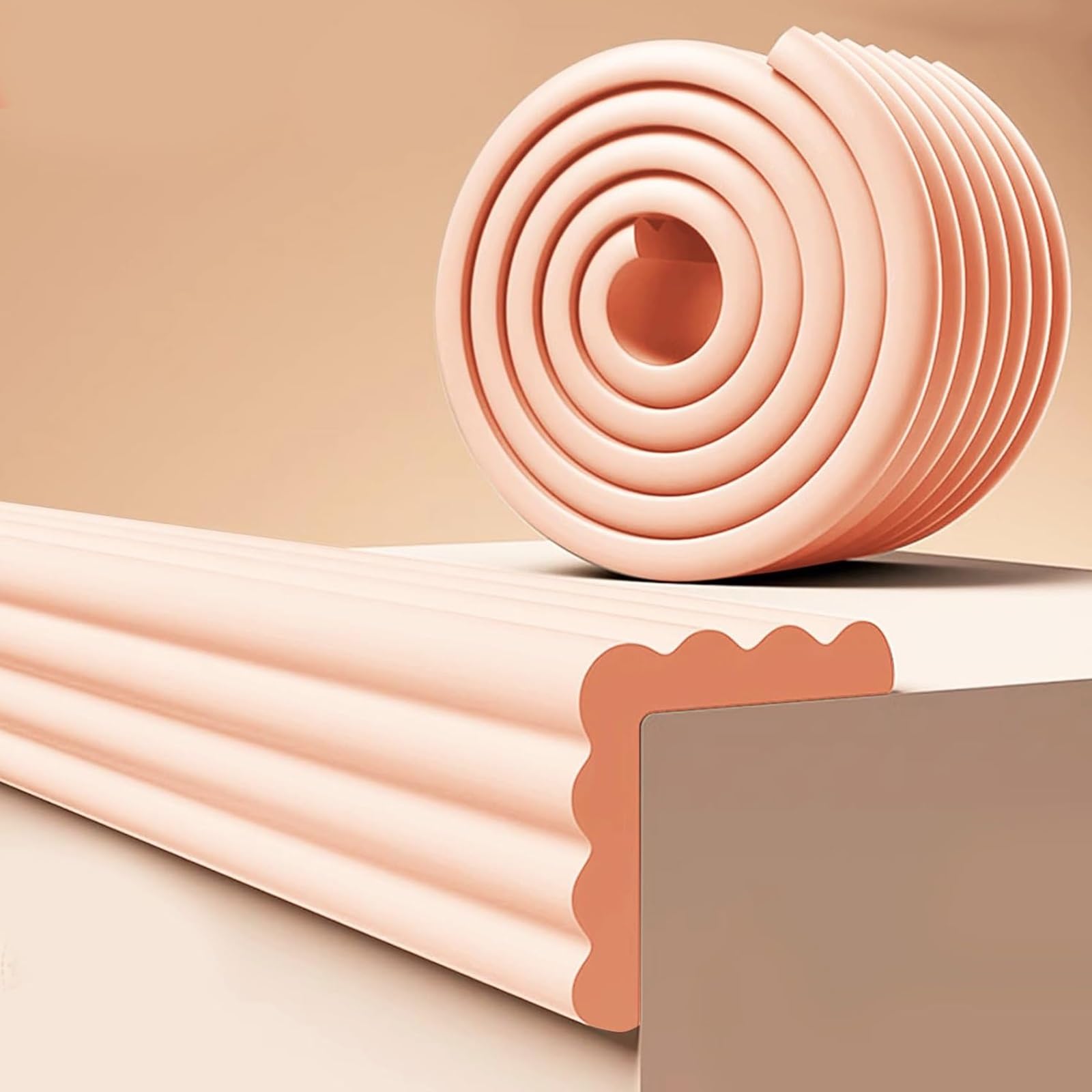 Bande pare-chocs mousse souple de 10m rose pour sécuriser les angles de table