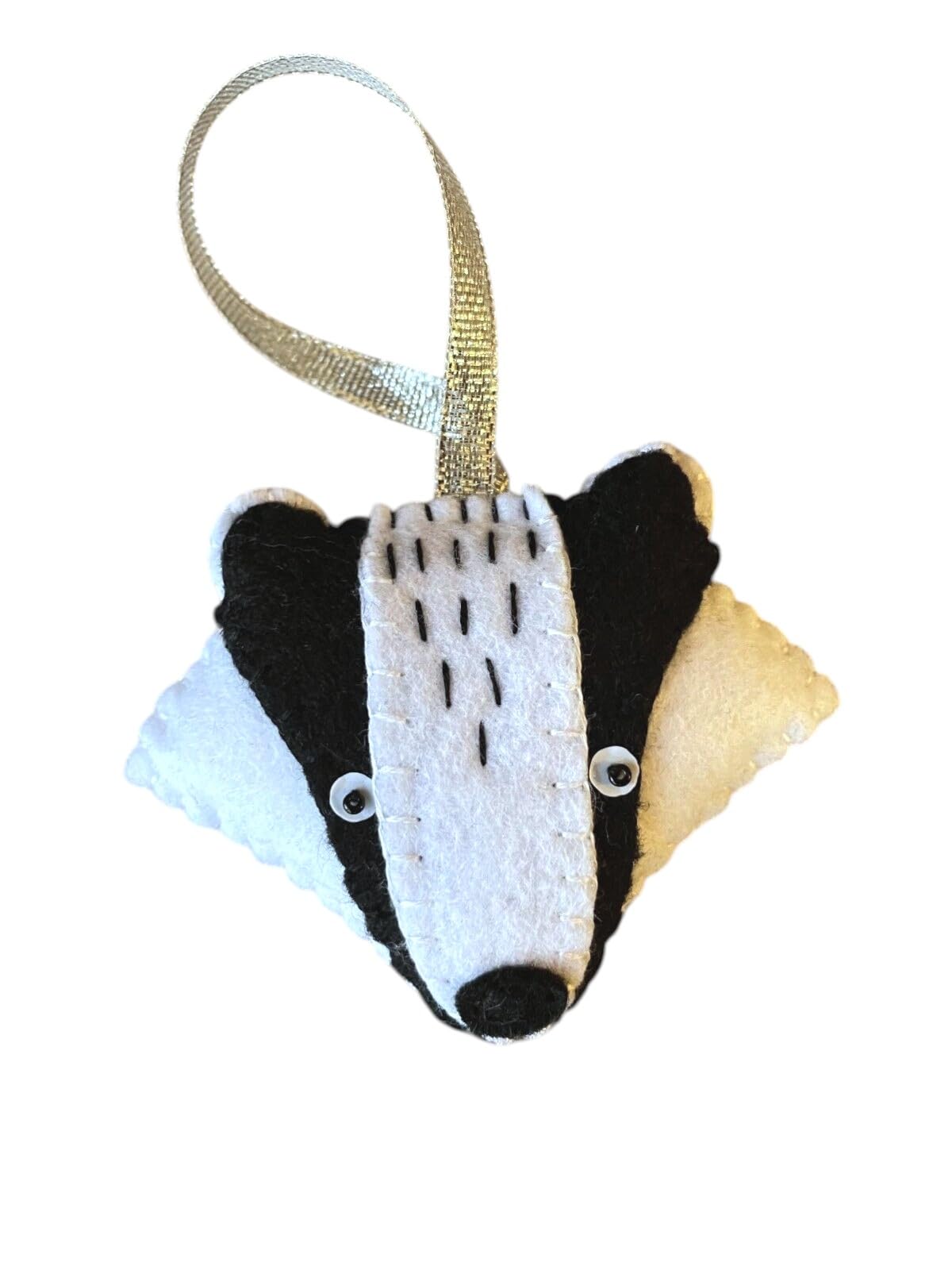 Handmade felt Easter decorations hanging ornaments bunny, chicken, egg (badger) — image 1