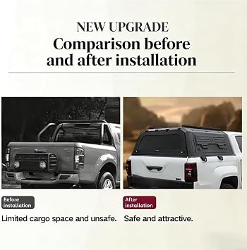 Truck Cap for RAM 1500/2500 Crew Cab 2010-2025 4X4 Camper Shell Topper Hard Top Canopy with Locking Function
