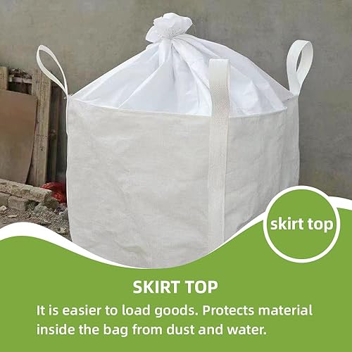 Miniatura 5 de deebree Bolsa de mano resistente de 35 galones de tejido resistente FIBC bolsa a granel, bolsas de polipropileno tejido, 19 pulgadas de largo x 19