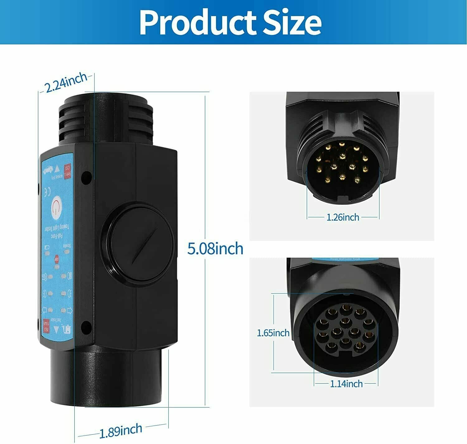 Testeur de remorque Testeur d'éclairage rechargeable 2 en 1 à 7 et 13 broches Testeur de remorque