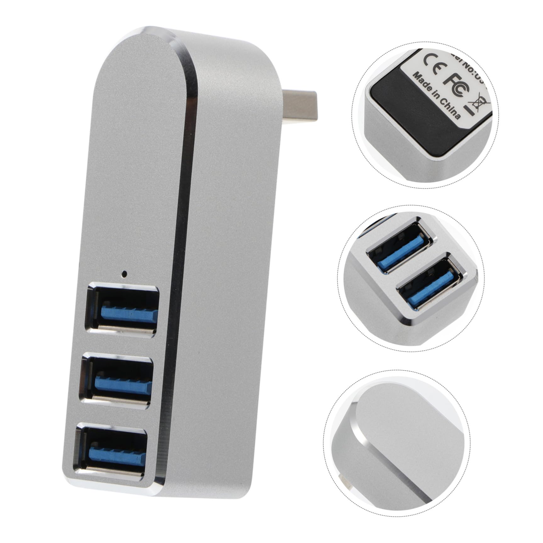 Gatuida 2pezzi Hub Usb Rotante Alluminio Adattatore Multi-port Per Laptop e Dispositivi Porte Usb Per Mouse Tastiera e Fotocamera Design Compatto e Portatile Trasmissione
