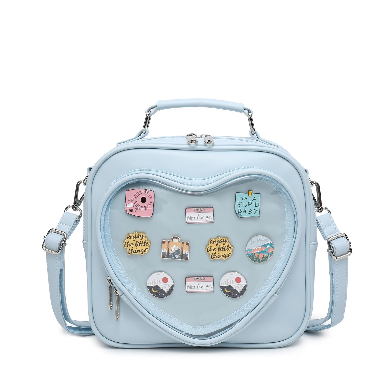 CHERRY SAUCE Dopamine Color Ita Bag Multi-Purpose Backpack Crossbody Satchel Heart Purse Kawaii Pin Display