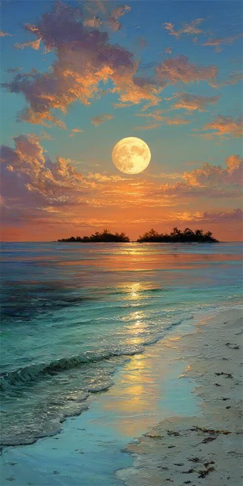 Diamond Painting Kits for Adults, 5D Diamond Art Landscape 100x200cm, DIY Large Sunset Sea Dimond Art kits Adults, Full Square Drill Crystal Rhinestone Embroidery Canvas for Home Wall Decor (SQ887)