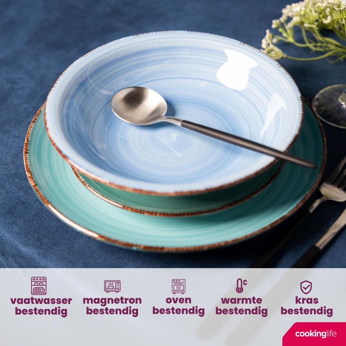Assiettes à pâtes Studio Tavola Ocean Blue ø 23 cm - 6 pièces