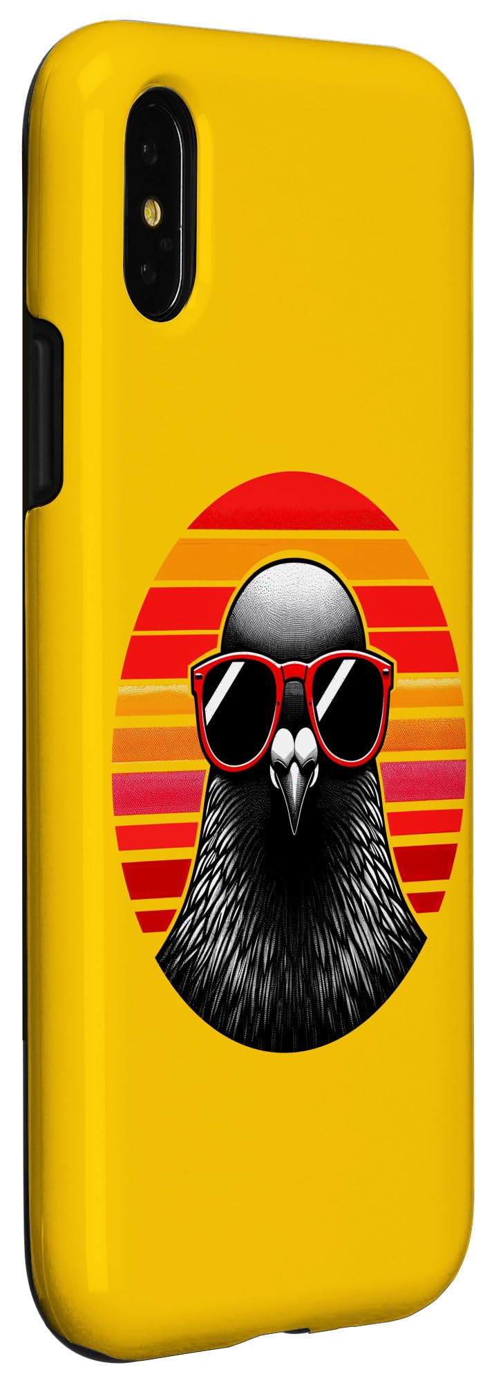 iPhone X/XS Pigeon Bird Sunglasses Sunset Retro Style Vintage 70s Case - Image 3