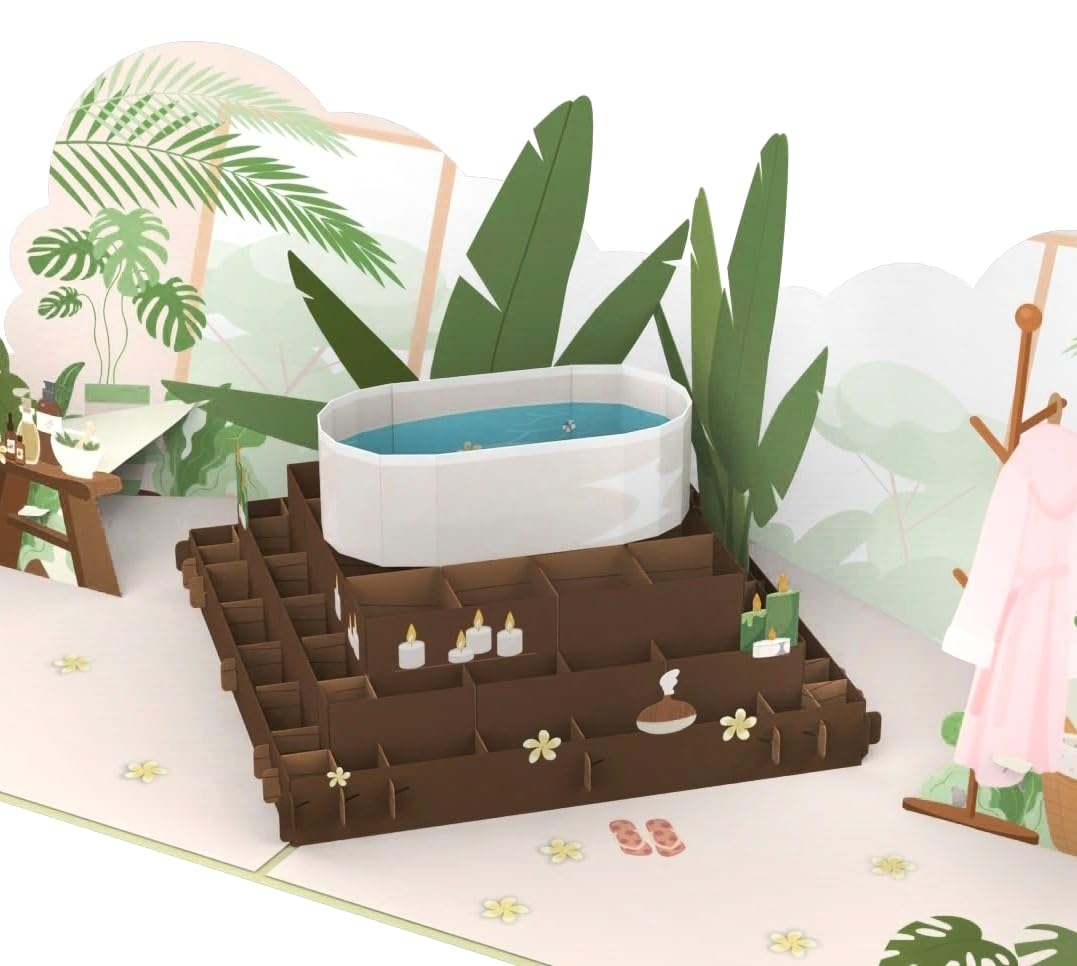 MOKIO Tarjeta Pop-Up 3D de Spa y Bienestar