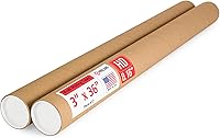 Vista 20 de Tubo de cartón reforzado resistente de 3 x 18 pulgadas, paquete de 2 tubos con 4 tapas, seguro aprobado por USPS, ideal para envío y almacenamiento