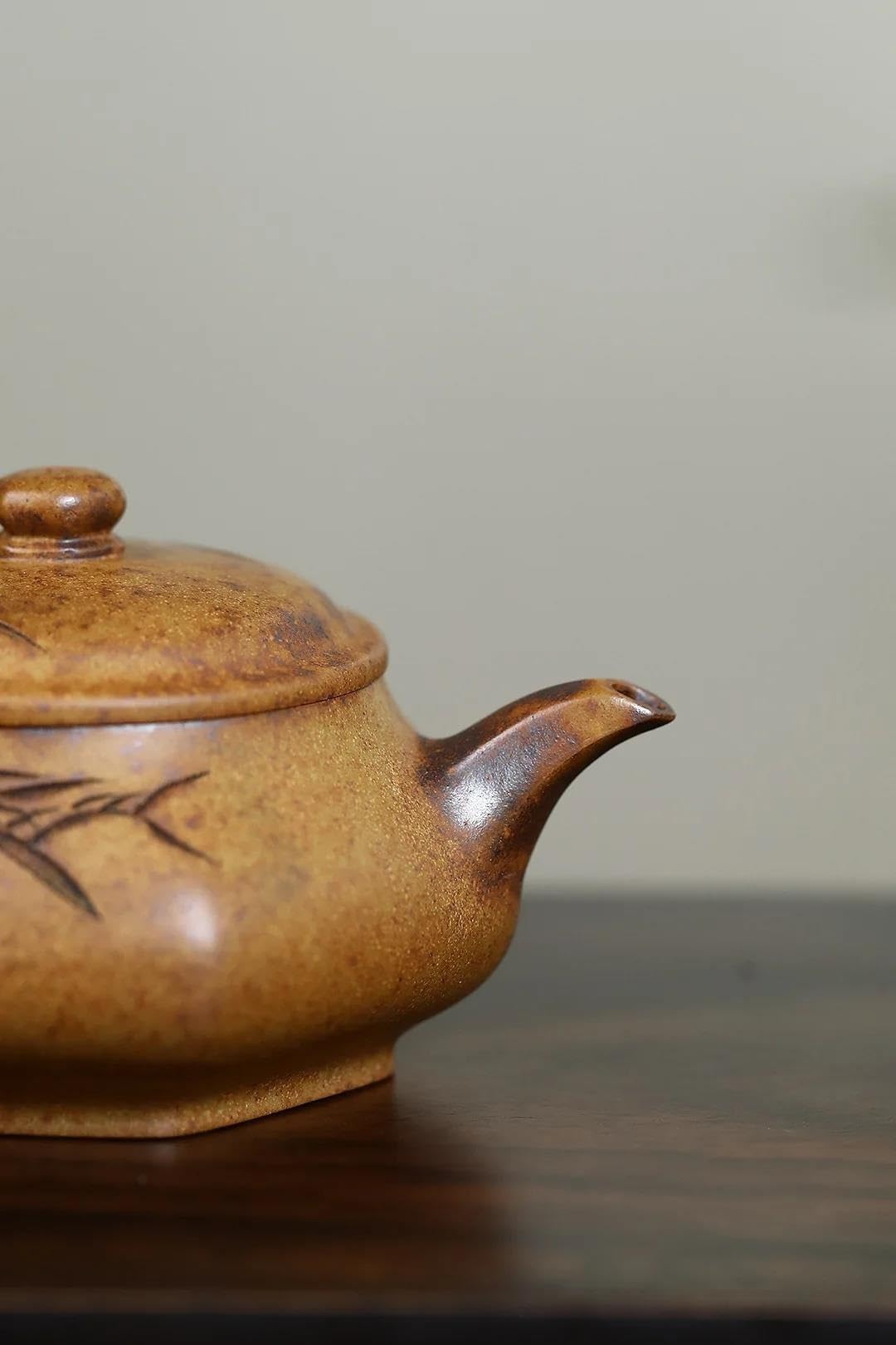 Czajniki filtracyjne, rzeźbienie, fioletowy gliniany czajniczek, zestaw do herbaty Kung Fu, 1 szt., 190 ml, Premium Retro Yixing, sekcja rudy surowej, czajniczki błotne i serwery do kawy, zestaw do