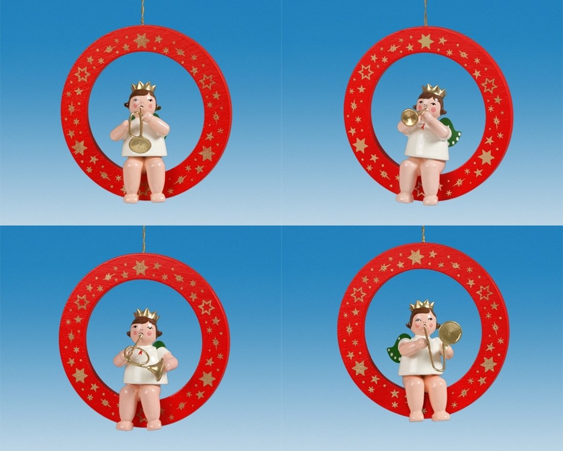 Lot d'ange de Noël en bois de 6 cm, petit cadeau de table et de tradition