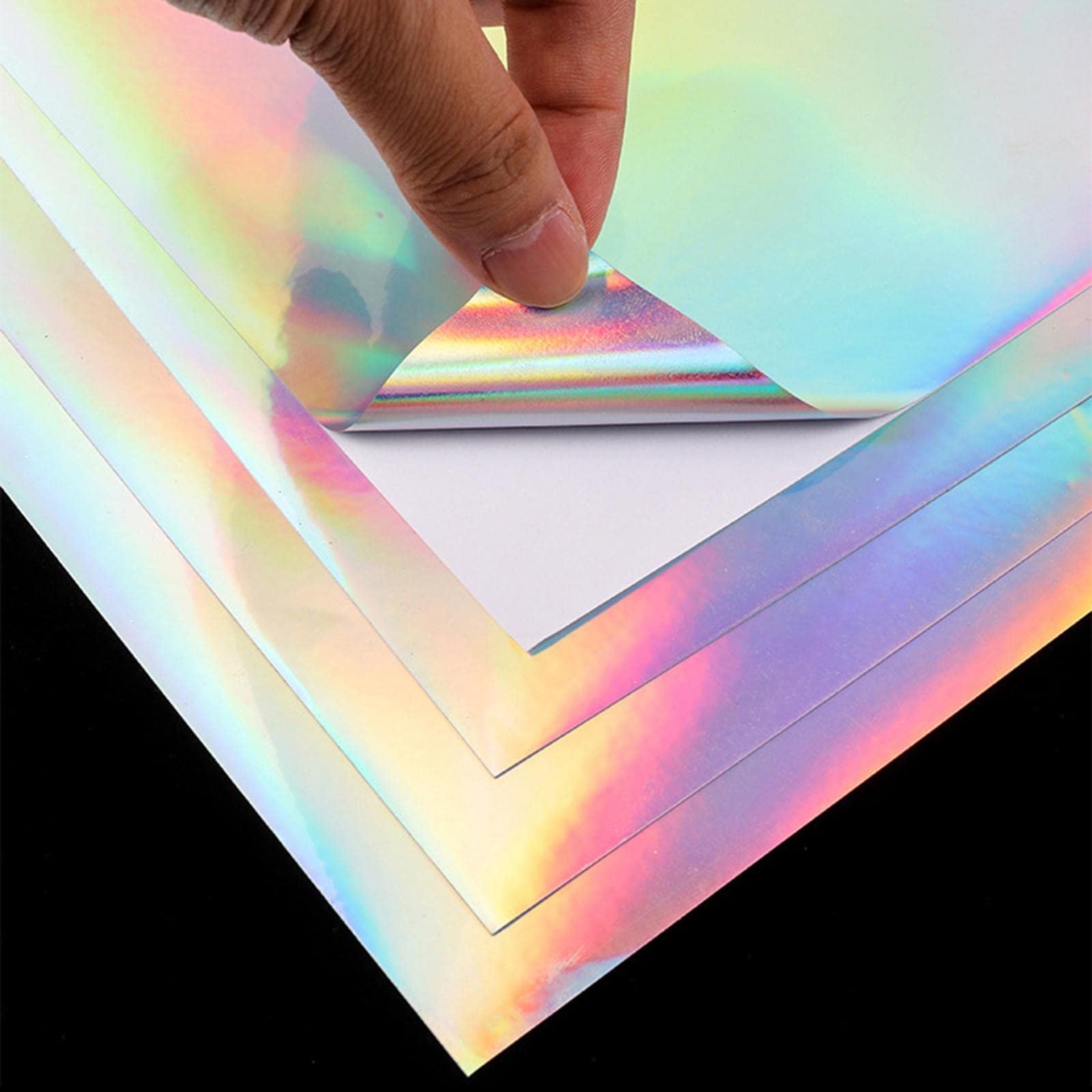3 zestawy 20 arkuszy holograficznych naklejek papierowych, samoprzylepny, błyszczący do drukarki atramentowej