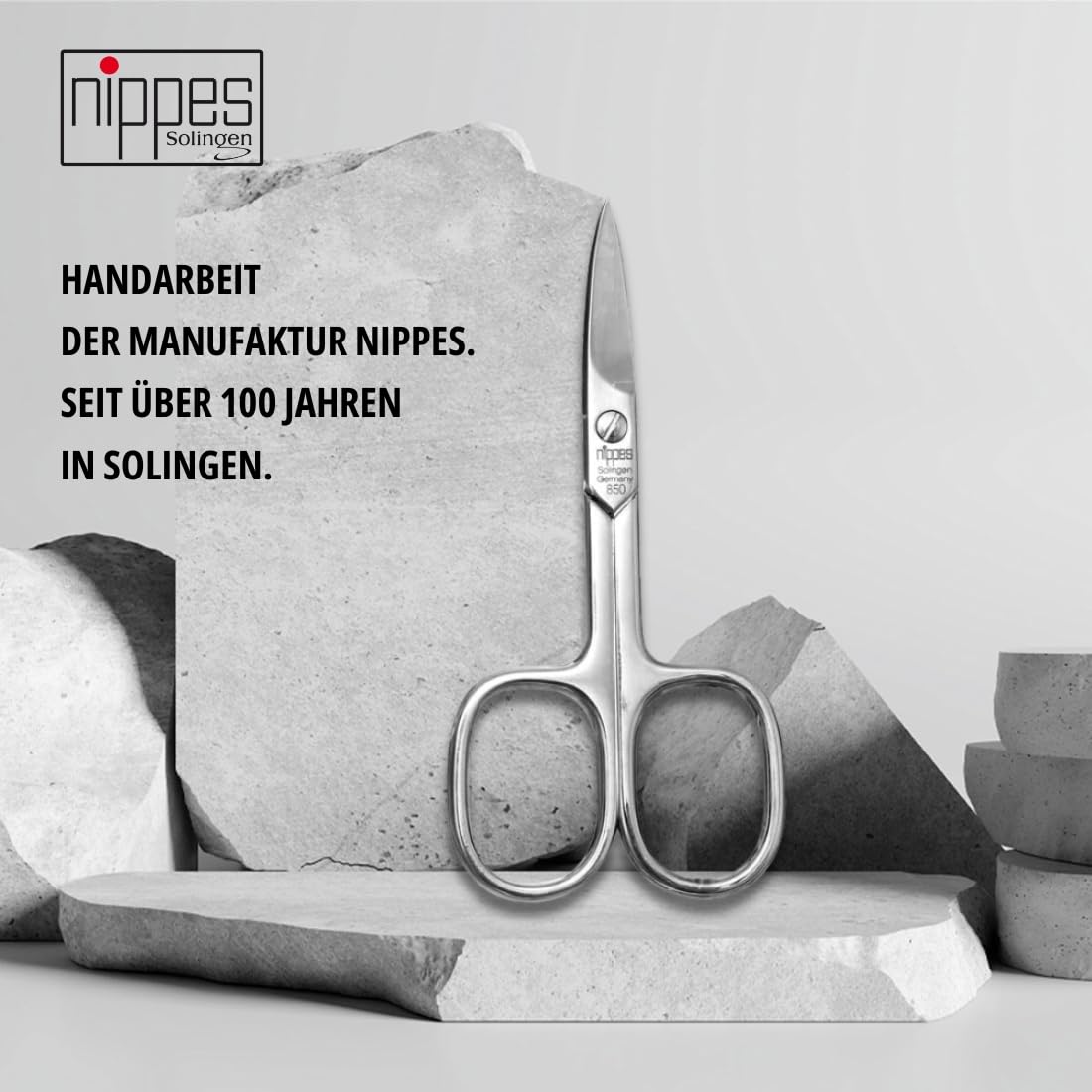 nippes Solingen Profesjonalne nożyczki do paznokci | nożyczki ze stali hartowanej | 9 cm | końcówka do manicure i słomka | uzupełnienie każdego zestawu do pedicure i manicure | jakość z Solingen