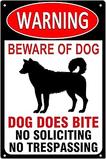 Aluminum Warning Signs Funny Beware of Dog Signs Dog Warning Signs Fence Gate Outdoor Decoration 8x12 inches