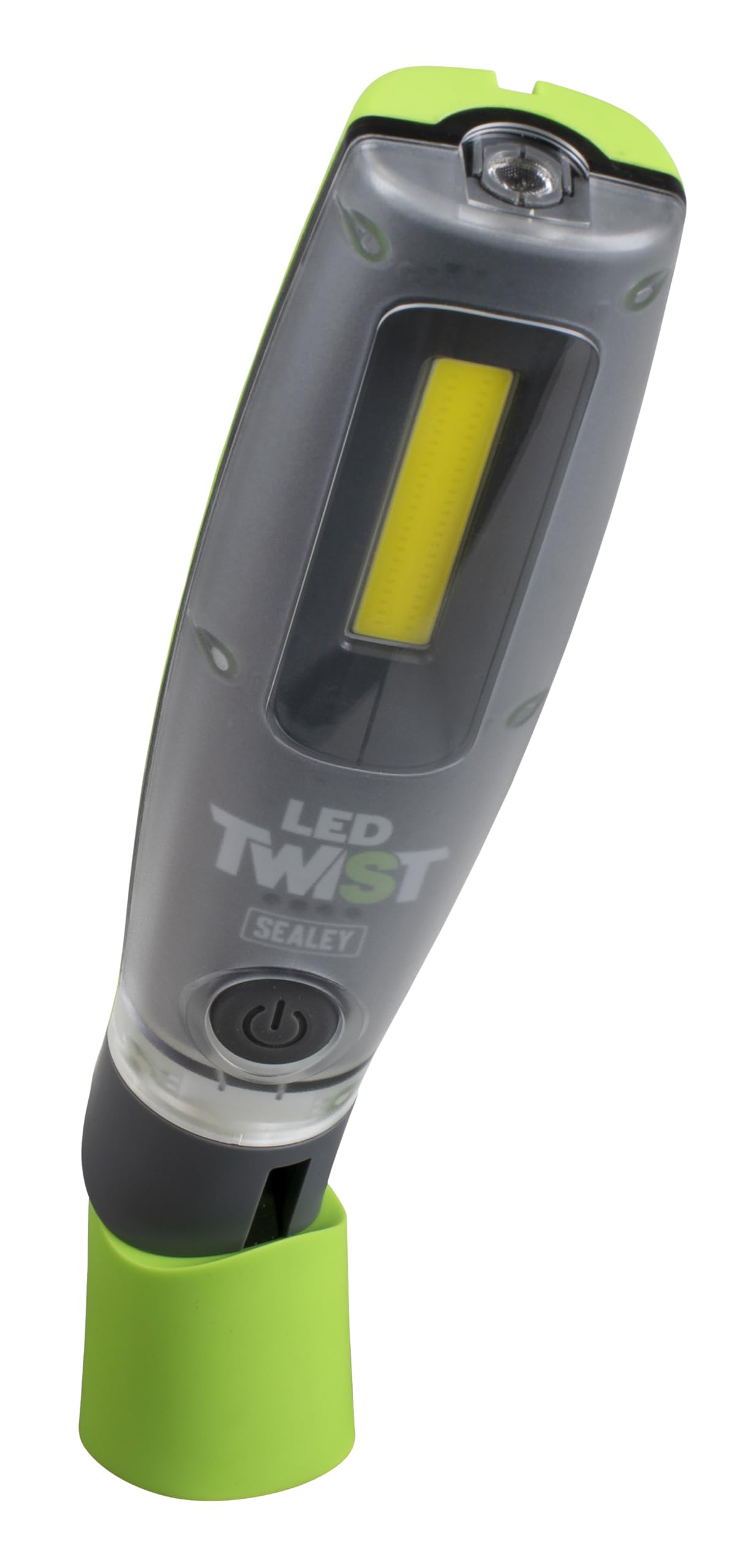 Sealey LED Twist Rechargeable Inspection Light, 16W COB & 1W SMD, 2000lm, Rotating Magnetic Base - LED2001G, Grey/Green - Image 2