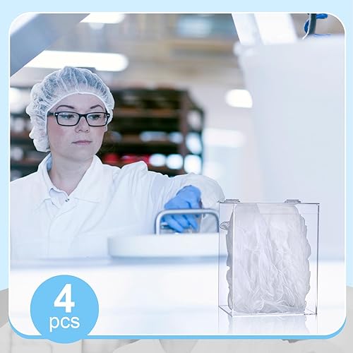Miniatura 5 de Kathfly 4 unidades de dispensador de acrílico para redecilla, bolsas de Emesis, soporte de acrílico transparente para montaje en pared para redes y