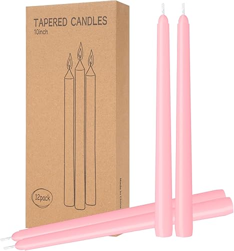 Miniatura 13 de Paquete de 4 velas cónicas naranjas de 10 pulgadas, sin goteo, sin humo y sin perfume, 8 horas de combustión, ideales para bodas, cenas y decoración