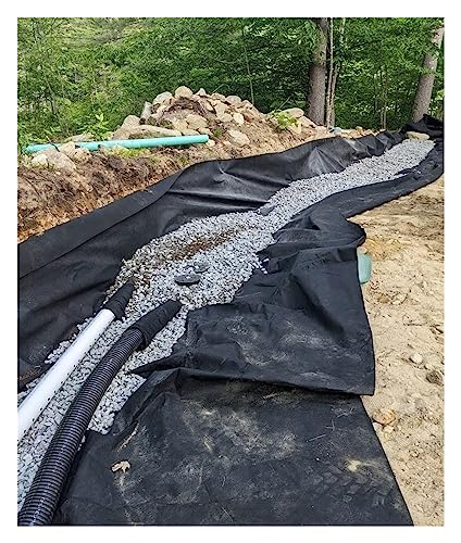 JUJUJ Tissu géotextile Non tissé Robuste de 142,7 g for l'aménagement paysager, Le Drainage et Les projets de Construction.(Black,1.5mx20m/4.9ftx65.6ft)