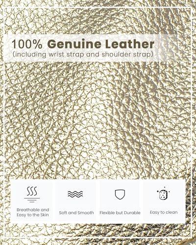 Image of befen Genuine Leather Wristlet Clutch Wallet Purses Small Crossbody Bags for Women with RFID Blocking Card Slots