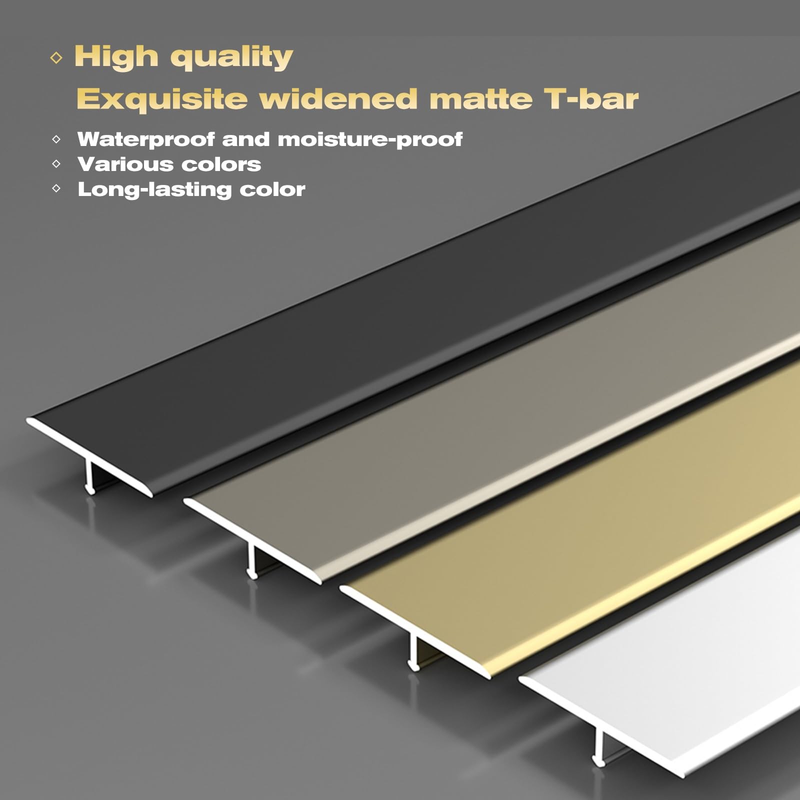 Aluminiowa listwa przejściowa do podłogi – osłona szczeliny T-Molding, przycięta listwa ścienna do bezszwowych rozwiązań podłogowych