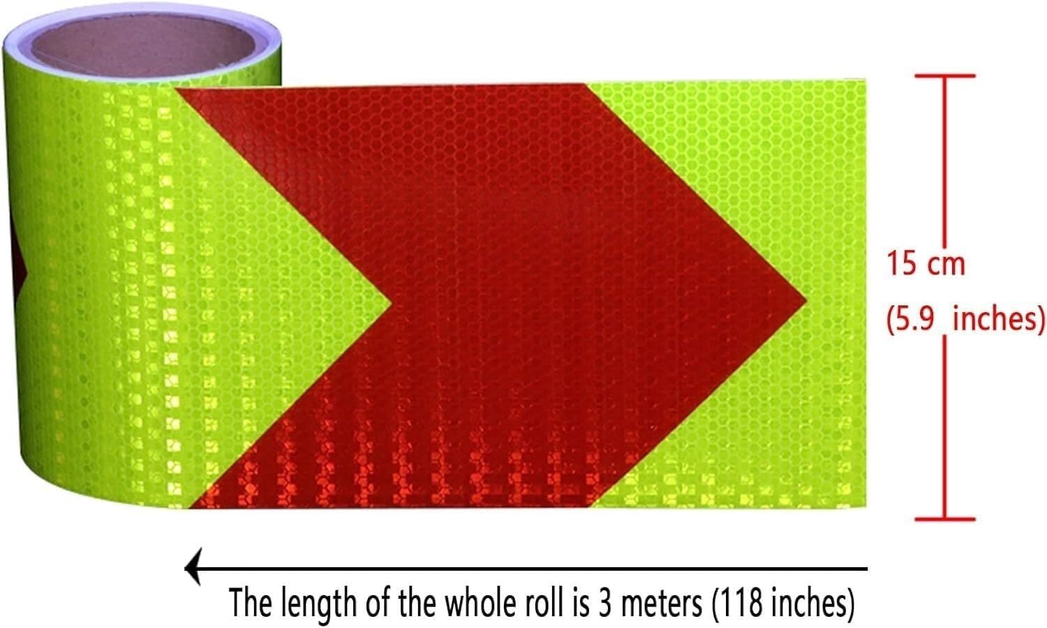 Taśma odblaskowa bezpieczeństwa Samoprzylepna taśma odblaskowa wielokolorowa 3 metry x 15cm(Green Red)