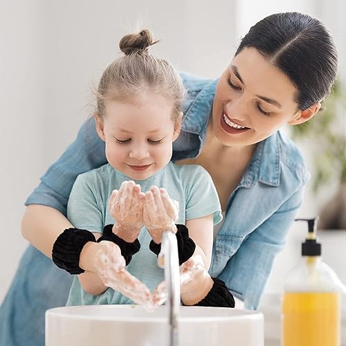 Miniatura 6 de Diadema de spa, juego de toallas de muñeca para lavar la cara, diademas para el cuidado de la piel para mujeres, toalla de tela de toalla hinchada,