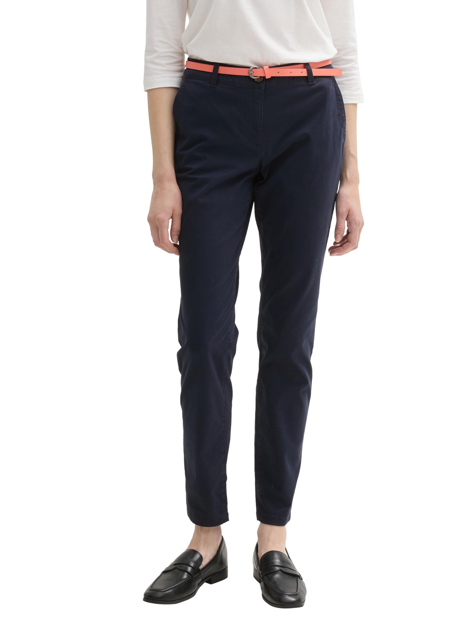 TOM TAILOR Women's Chino Slim Trouser, 10668 - Sky Captain Blue, 46/32