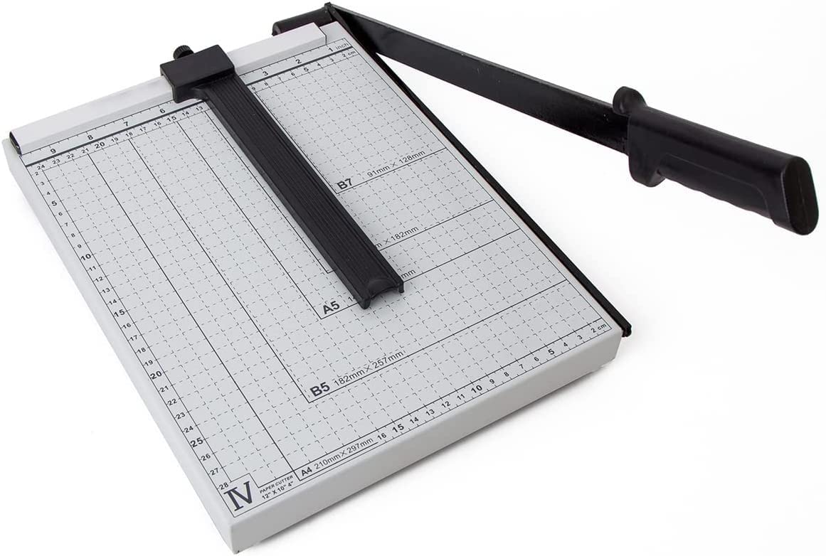 Papierschneider, Papierschneidemaschine, tragbarer Papierschneider, A5 A4 Papierschneider, Papierschneidebrett mit Gitterlinien, Papierschneidemaschine für Büro/Schule/Zuhause