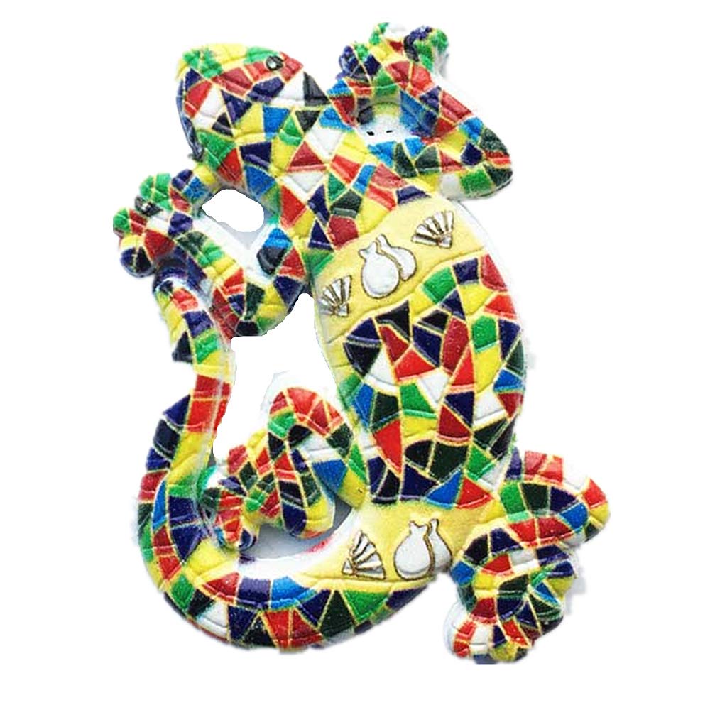 Mosaic lizard of Barcelona Spain 3D Fridge Magnet,Home & Kitchen Decoration magnetic sticker,Mosaic lizard of Barcelona Spain Refrigerator Magnet travel souvenir gift