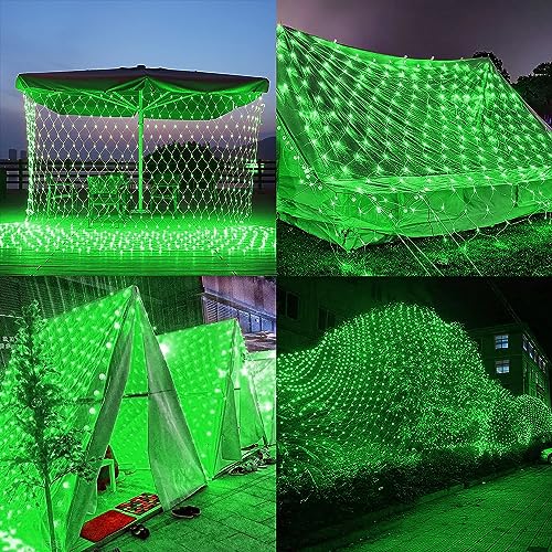 Image of LED Net Mesh String Lights, 9.8Ft X 6.6Ft, 192 LEDs, 8 Modes Diwali Decor with Diwali Lights for Home Decoration! LED Diwali Light, LED Lights for Home Decoration (3x2 Net Green)