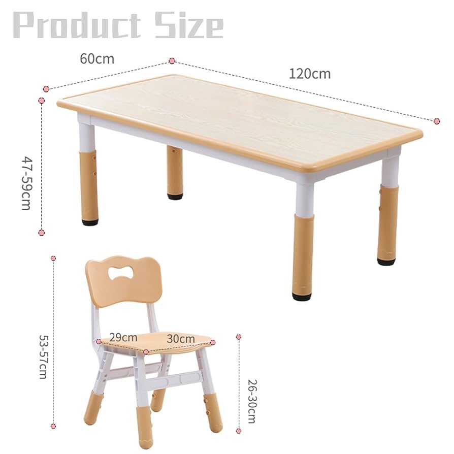 Amazon.co.jp: キッズアートテーブルと椅子セット、4席高さ調節