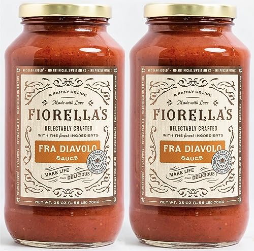 Fiorella's Fra Diavolo, Arrabbiata Sauce - Tomato Sauce Made with Fresh Ingredients - Seed Oil Free,...