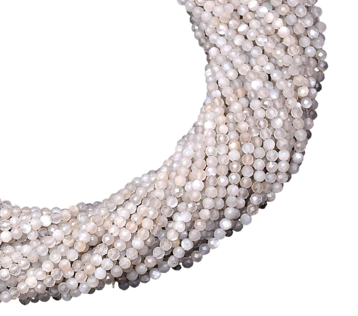 Pierre de lune grise AAA+ perles facettées de haute qualité pour la création de bijoux fins