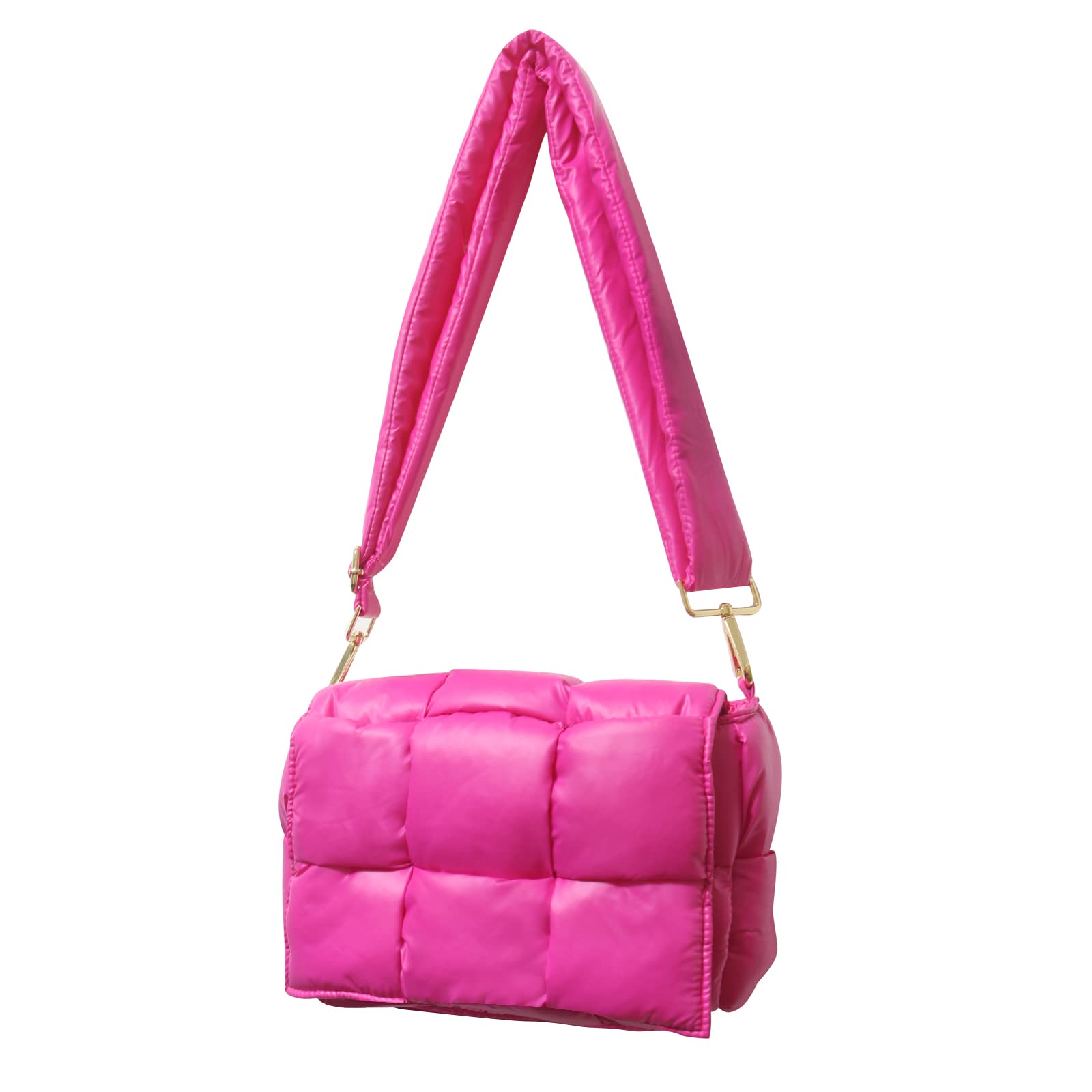 Shoulder Bag Lightweight Puffer Tote Crossbody Bag Handwoven for Women | waterproof nylon, durable, soft padded texture, versatile for travel, work, weekend, everyday, adjustable strap