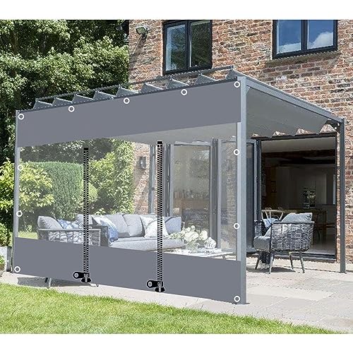 Couverture en bâche en PVC transparent rideau extérieur étanche zippé