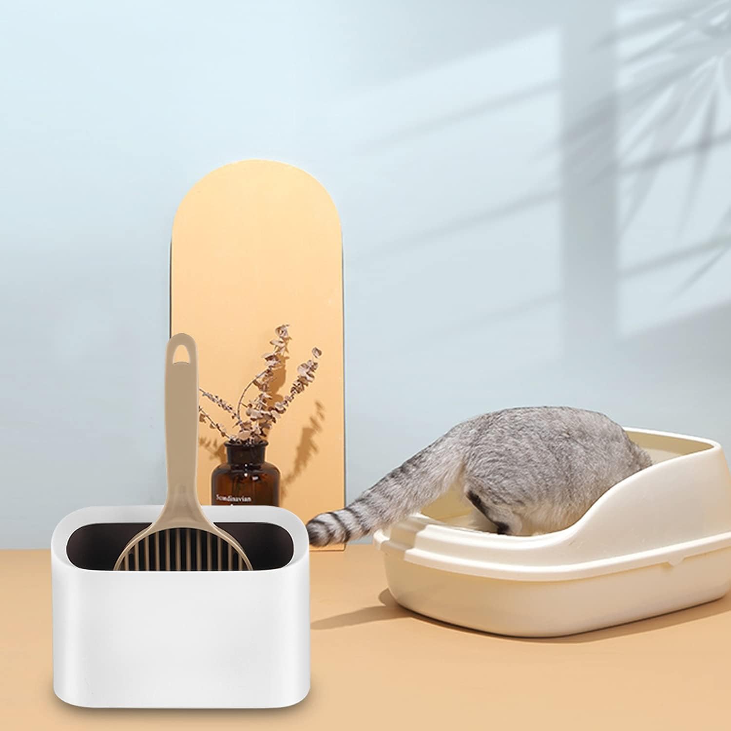 Supporto Per Lettiera Gatti Con Paletta - Portautensili Igienico Per Lettiera, Con Zampe Colorate - Foto 13