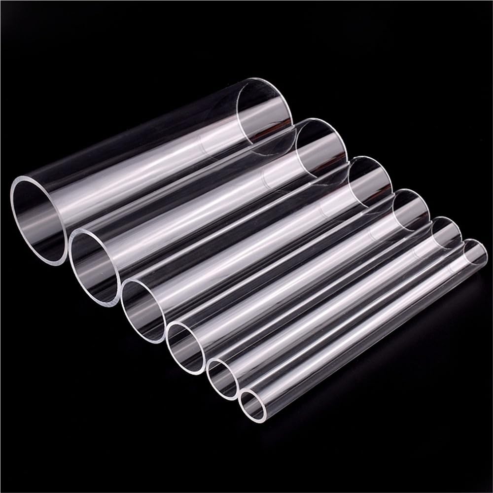2 tubos acrílicos for suministro de agua acuario | Tubos redondos rígidos transparentes, tubo transparente engrosado for pecera, lámpara, pantalla(75MM*50CM)