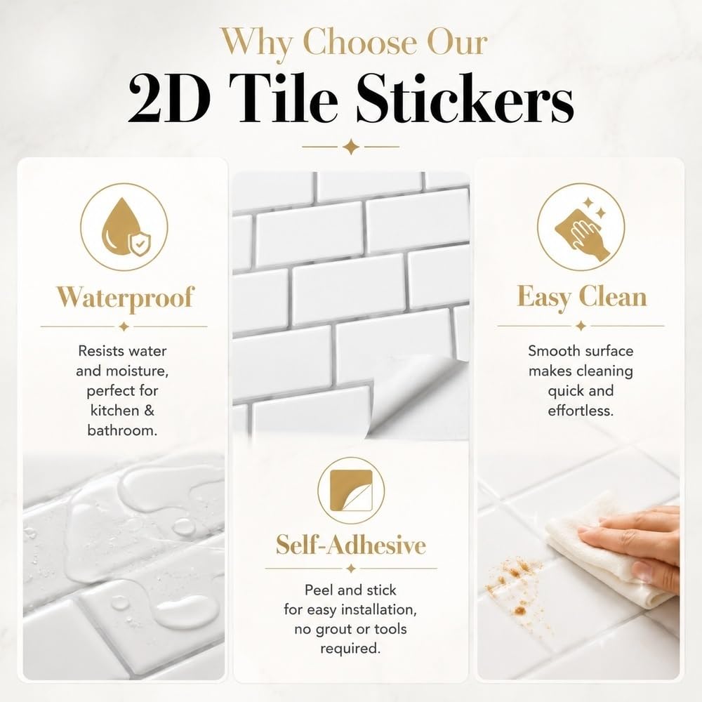 Peel Stick Accent Wall Tile Marble Backsplash Panels