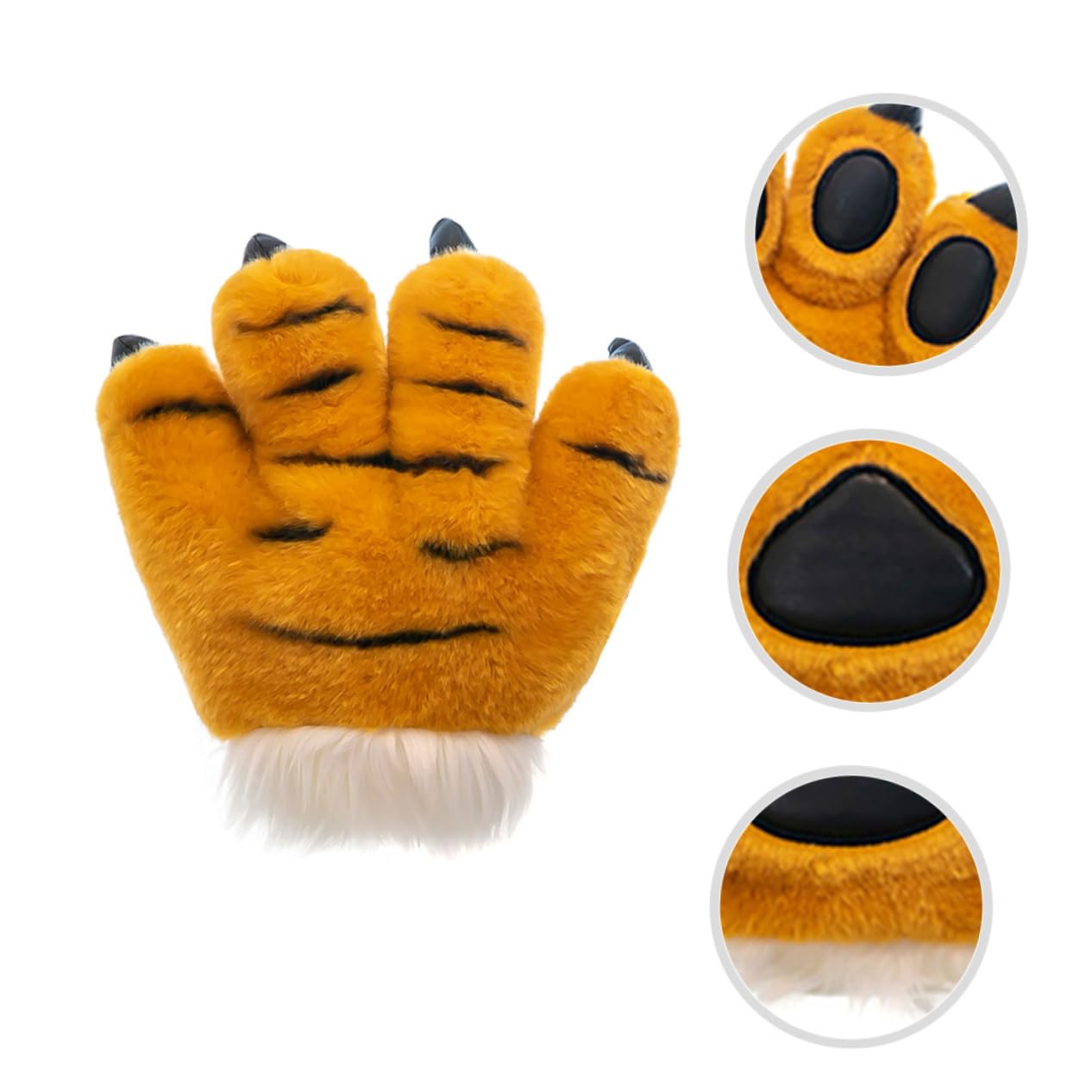 COLLBATH Plush Winter Mitts Animal Claw Gloves Headband for Cosplay Costume Party Props