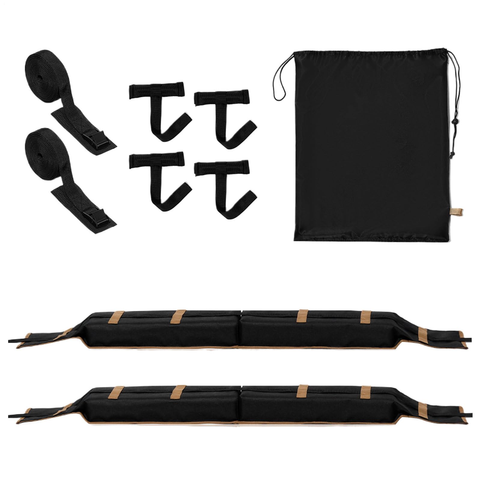 Pads Barres De Toit 2 Pièces Robustes Souples Antidérapants | Coussins De Toit Pour Barres Transversales Et Voitures Kayak Surf Snowboard Ski Planche Universels Voiture Camping-Car
