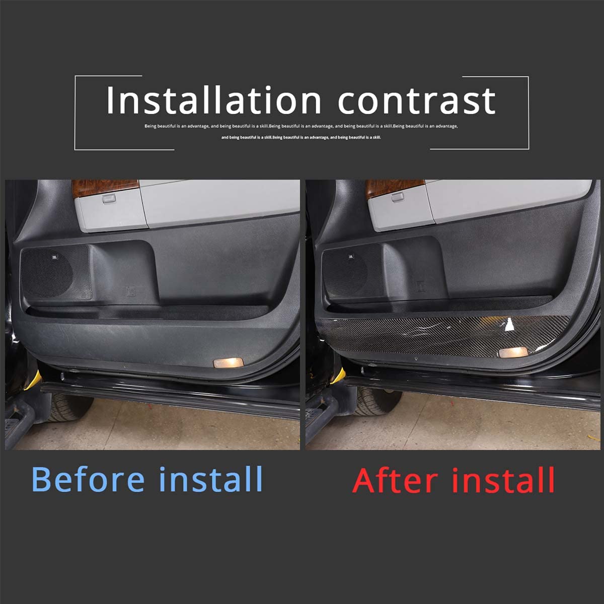 4PCS Car Door Anti Kick Panel Sticker Trim for Toyota Tundra 2007-2013 Accessories Real Carbon Fiber Automotive Decal — view 3