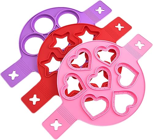 Miniatura 7 de TAFRRYYG Molde para panqueques 7 agujeros para panqueques antiadherente molde de huevo frito herramienta de cocina para hornear rosa corazón